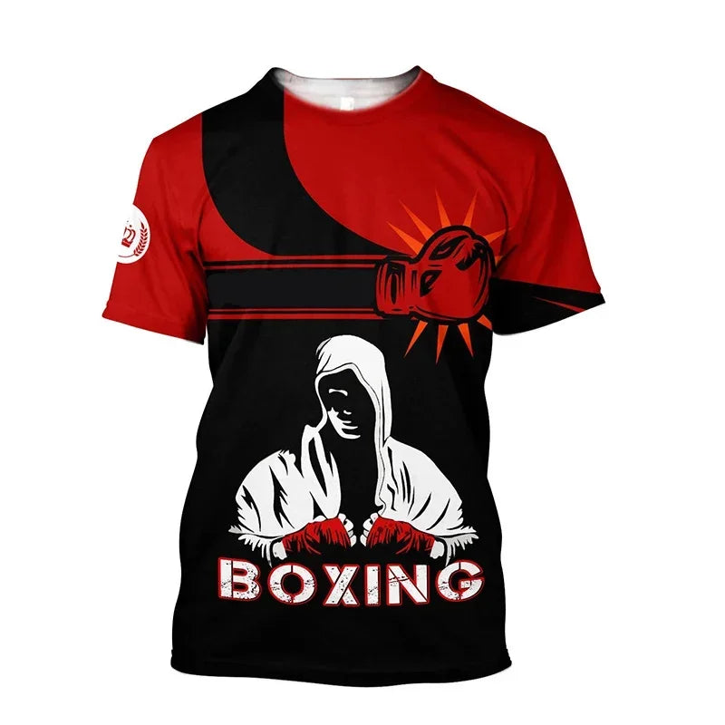 Boxing Training T-shirt Tough Guy Boxer Graphic T Shirt for Men Clothing Quick Dry Tshirt Unisex Gym Fitness Sports Short Sleeve