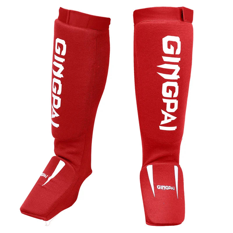 Cotton Boxing shin guards MMA instep ankle protector foot protection TKD kickboxing pad Muaythai Training Leg support protectors