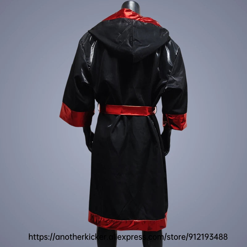 Boxing Robe High Quality Belted Hooded Workout Robe Men Women Kid Boxer Kickboxing Boxing Gown Martial Arts MMA Fighting Clothes