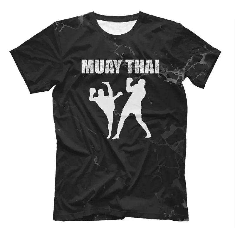 Boxing Men's Muay Thai T Shirt Fashion Summer Oversized T-shirts Casual Men's Gym Fitness Combat Training Sportswear Clothing