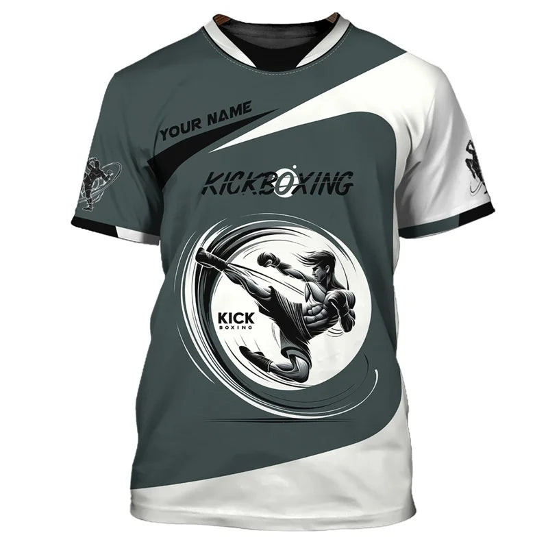3D Printed Boxing Combat Sports T Shirt For Men Customized Pattern Tee Shirts Summer Street Loose Short Sleeve O-Neck T-shirts
