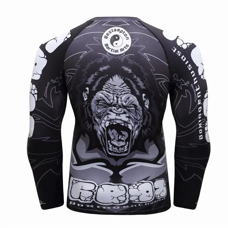 Boxing Set Compression Men Sport T-shirts+Pants Rashguard Jitsu Bjj Rash Guard KickBoxing Sets Muay Thai Jersey MMA Fightwear