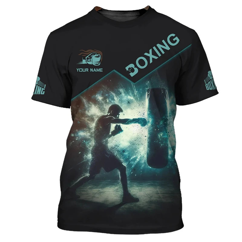 Fashion Boxing Graphic T Shirts For Men Summer Trend Short Sleeve 3D Printed Sports T-shirts Loose Quick Dry Breathable Tees