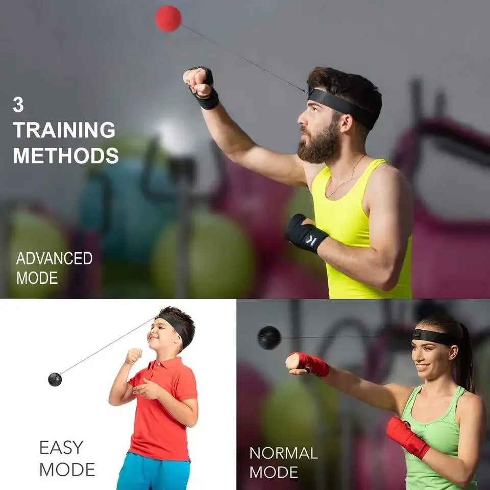 Headband Boxing Reflex Ball, Indoor Gym,Stretch Speed Punch Training,Headband Boxing Reaction Speed Ball, Boxing Combat Training