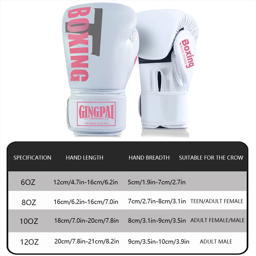6-12oz Boxing gloves for adults children men Sanda professional women Muay Thai teenagers beginners boxing training equipment