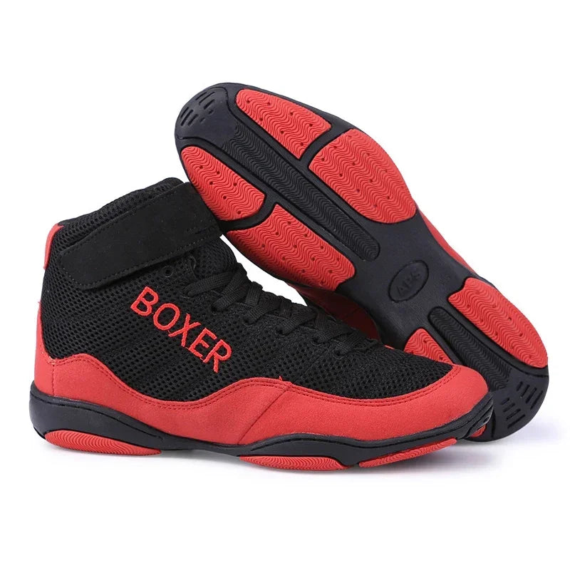 New Men's Boxing Shoes Professional Tennis Lightweight Adult Comfortable Classic Women's Fighting Shoes Anti Slip Boxing Boots