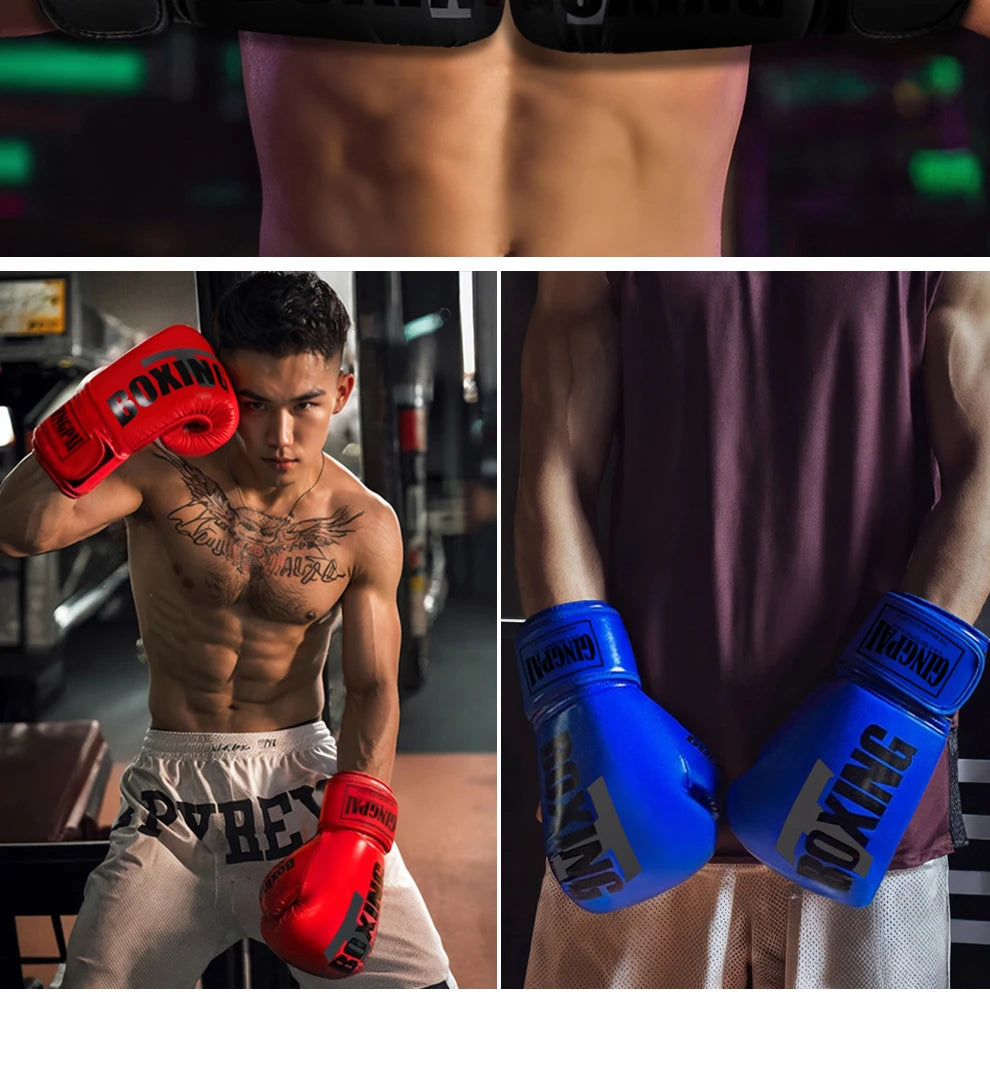 6-12oz Boxing gloves for adults children men Sanda professional women Muay Thai teenagers beginners boxing training equipment