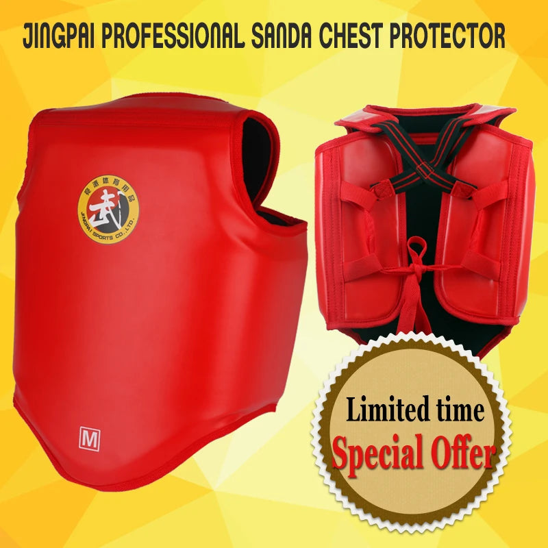 New Thickened MMA Chest Protector Sanda Wrestling Chest Support Protective Gear Boxing Sparring Fighting Body Protector