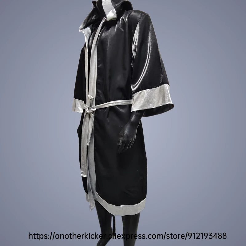 Boxing Robe High Quality Belted Hooded Workout Robe Men Women Kid Boxer Kickboxing Boxing Gown Martial Arts MMA Fighting Clothes