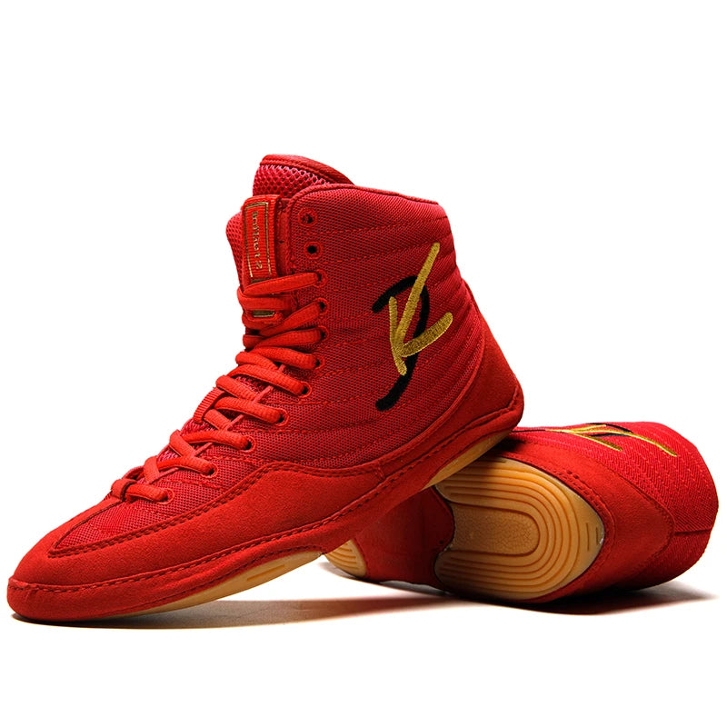 High-top Men's Boxing Shoes Breathable Fighting Wrestling Shoes Women's Anti-slip Sanda Sneakers Mesh Boxing Training Shoes