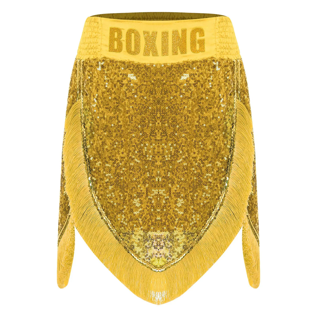 Adult Men's Boxing Competition Skirts Shorts Muay Thai Martial Arts Training Costumes Kickboxing Performance Fringe Shorts