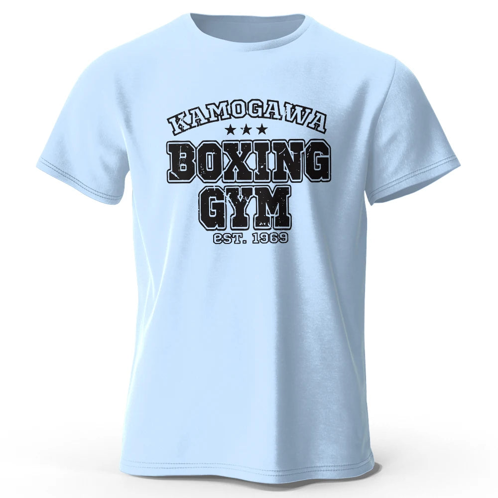 Men's Boxing Gym T-shirt Sport 100% Cotton Print Vintage Classic Tees for Men Women Sportswear Tops