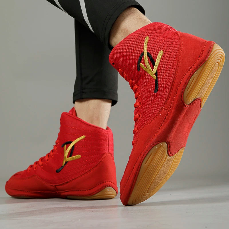 High-top Men's Boxing Shoes Breathable Fighting Wrestling Shoes Women's Anti-slip Sanda Sneakers Mesh Boxing Training Shoes