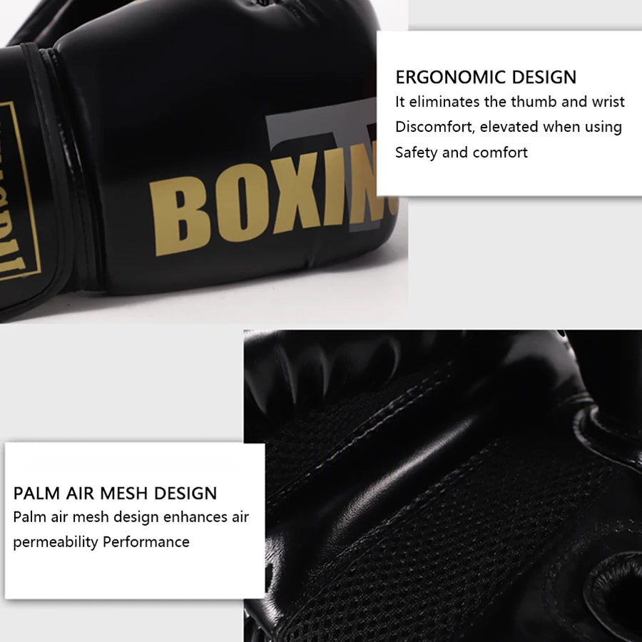 6-12oz Boxing gloves for adults children men Sanda professional women Muay Thai teenagers beginners boxing training equipment