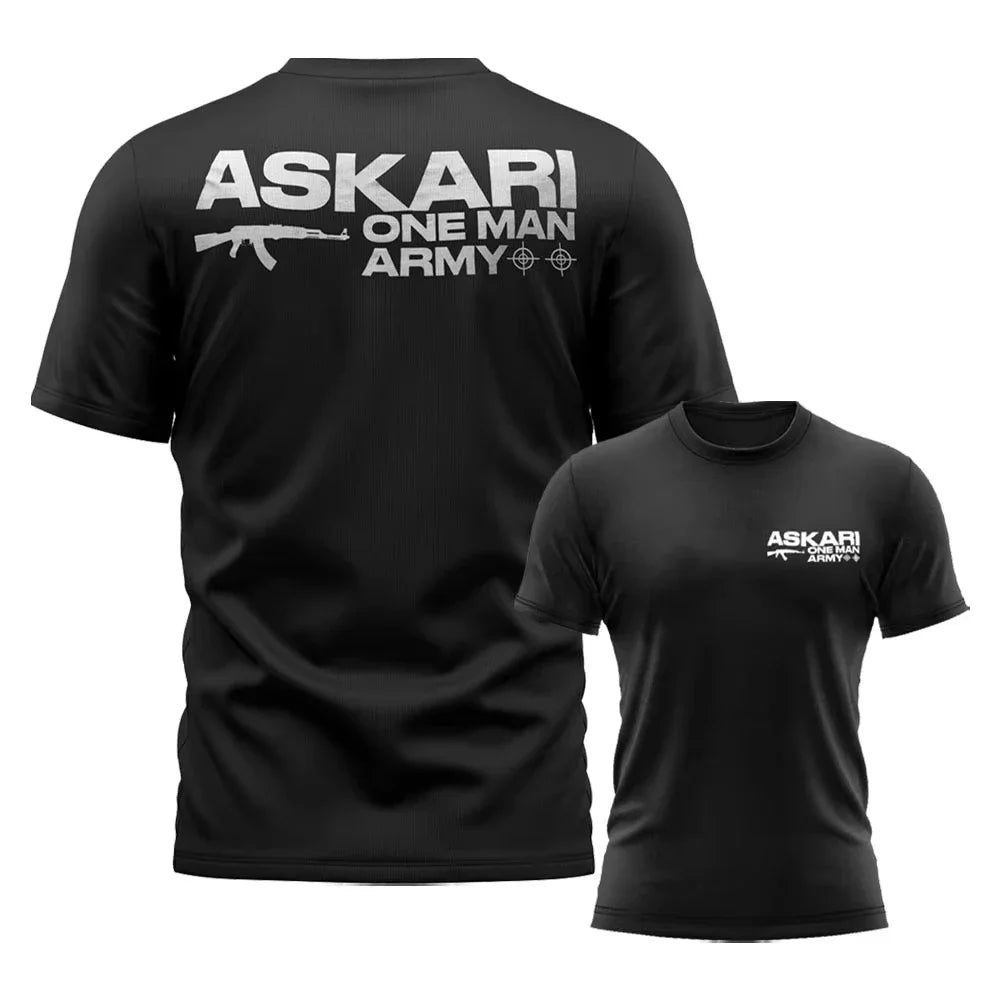 Askari Men's Boxing and Wrestling T-shirts, Summer Sports Round-neck Breathable Short-sleeved T-shirts, Outdoor Training Suits