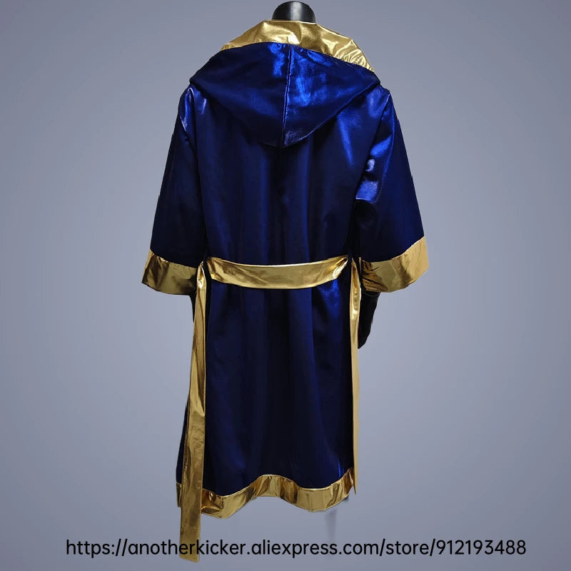Boxing Robe High Quality Belted Hooded Workout Robe Men Women Kid Boxer Kickboxing Boxing Gown Martial Arts MMA Fighting Clothes