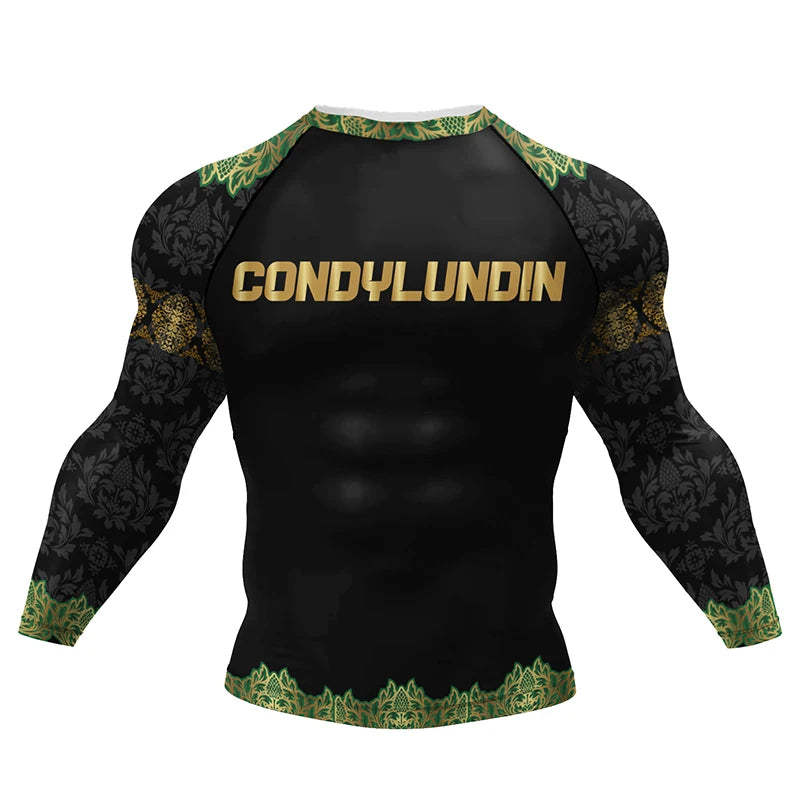 Boxing Jiu Jitsu T-shirts BJJ Rashguard For Men Sport No GI MMA Ranked Long Sleeve MMA Compression Clothing Male Rashguards Tops