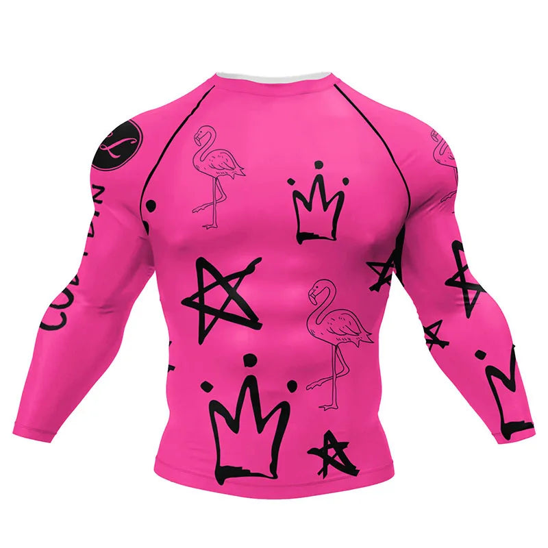 New Boxing Rashguard MMA T-shirt For Men Bjj Gi Kickboxing Jerseys Shirt Sport Long Sleeve Gym Rashgard T-shirts Fight Boxe Tees