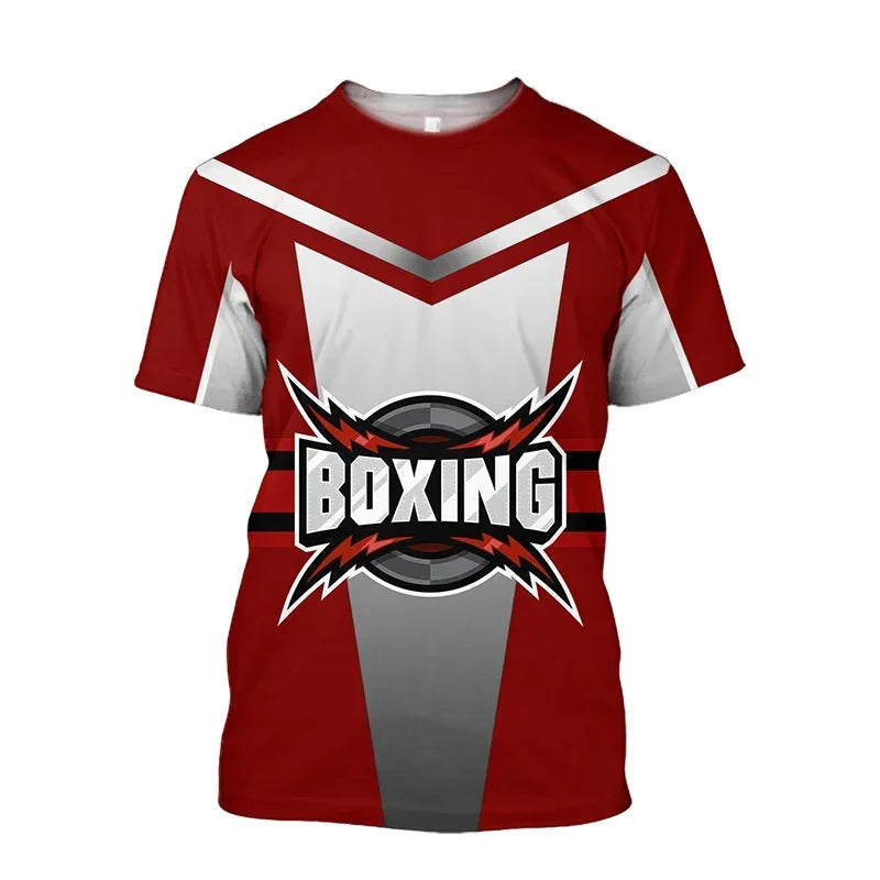Boxing Training T-shirt Tough Guy Boxer Graphic T Shirt for Men Clothing Quick Dry Tshirt Unisex Gym Fitness Sports Short Sleeve