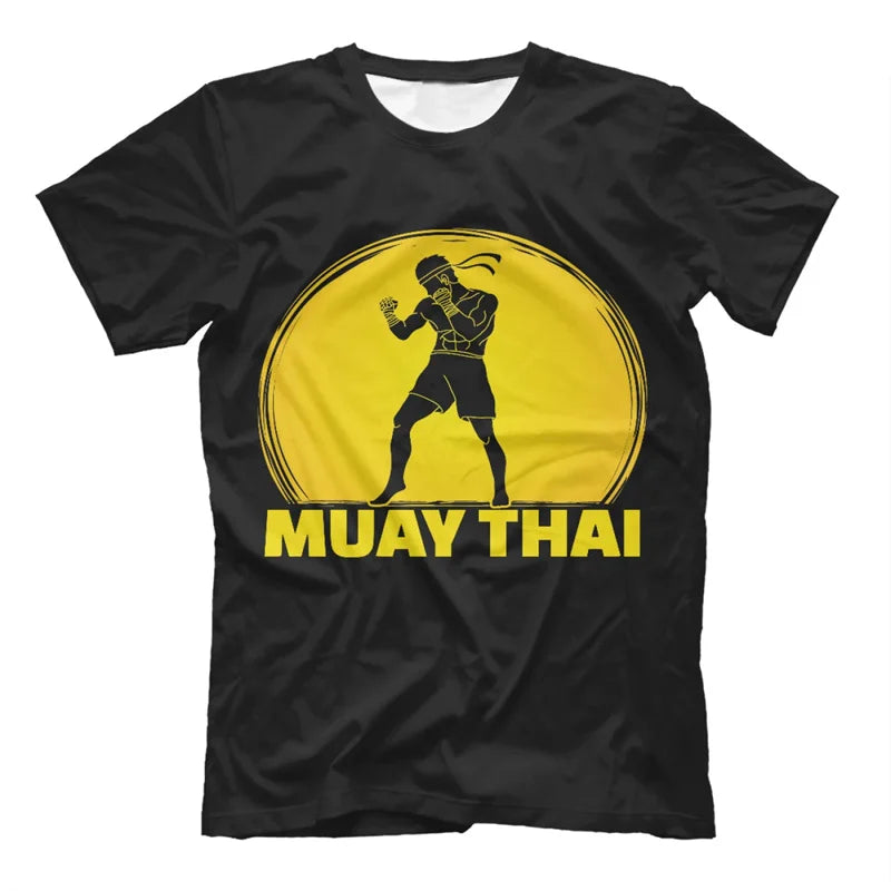 Boxing Men's Muay Thai T Shirt Fashion Summer Oversized T-shirts Casual Men's Gym Fitness Combat Training Sportswear Clothing