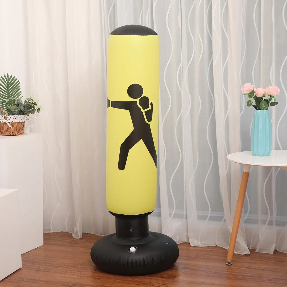 160cm Inflatable Standing Boxing Bag Heavy Duty Training Boxing Bag Fitness Training Exercise Column Decompression Boxing Target