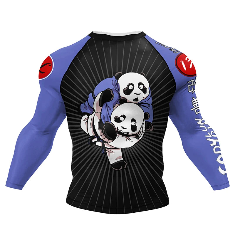 Boxing Jiu Jitsu T-shirts BJJ Rashguard For Men Sport No GI MMA Ranked Long Sleeve MMA Compression Clothing Male Rashguards Tops