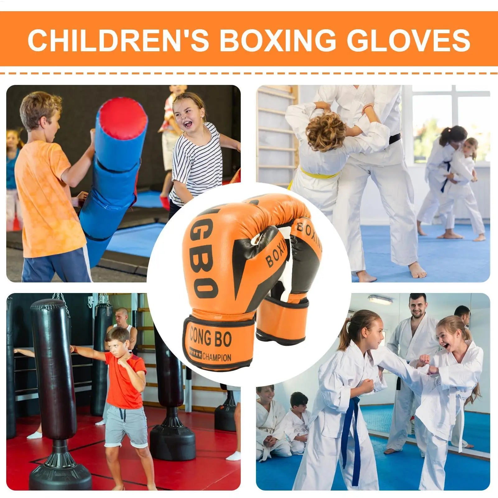 Boxing Punching Gloves Adjustable Boys Protective Sparring Mitts Comfortable Boxing Wraps Gloves for 6-12 Years Old Boys Girls