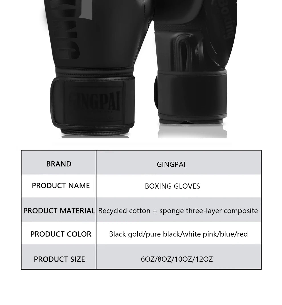 6-12oz Boxing gloves for adults children men Sanda professional women Muay Thai teenagers beginners boxing training equipment