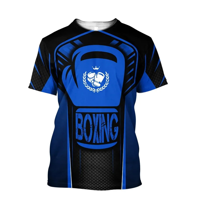 Boxing Training T-shirt Tough Guy Boxer Graphic T Shirt for Men Clothing Quick Dry Tshirt Unisex Gym Fitness Sports Short Sleeve