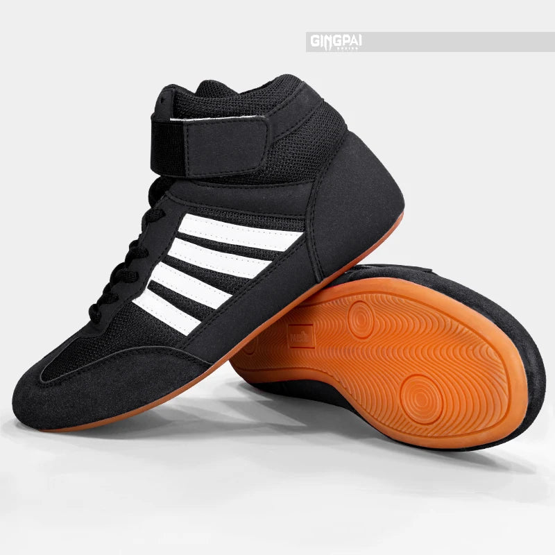Professional Wrestling Shoes Boxing Shoes Men Women Training Shoes Tendon Bottom Artificial Leather Sports Shoes Breathable Soft