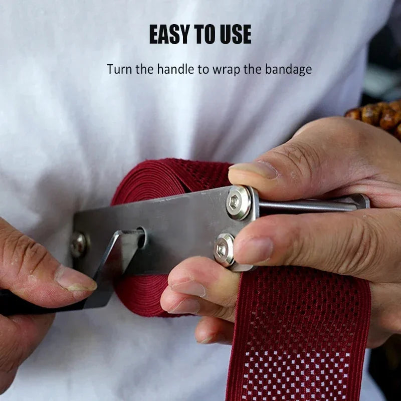 Portable Iron Boxing Hand Wrap Roller Manual Bandage Winder Tool Easy Use Quick Winding For Boxing Martial Arts Training Gear
