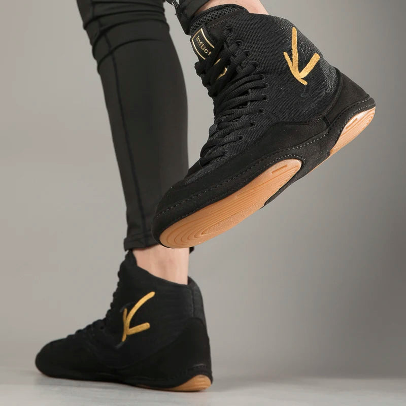 High-top Men's Boxing Shoes Breathable Fighting Wrestling Shoes Women's Anti-slip Sanda Sneakers Mesh Boxing Training Shoes