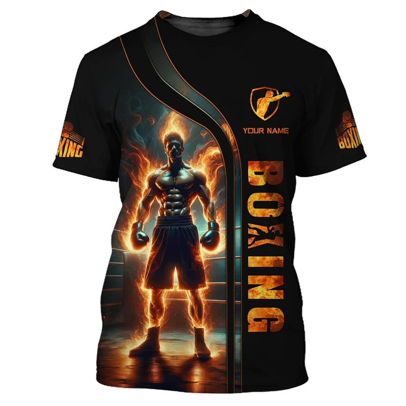 Fashion Boxing Graphic T Shirts For Men Summer Trend Short Sleeve 3D Printed Sports T-shirts Loose Quick Dry Breathable Tees