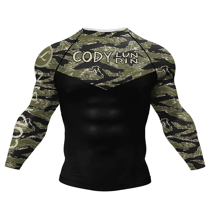 New Boxing Rashguard MMA T-shirt For Men Bjj Gi Kickboxing Jerseys Shirt Sport Long Sleeve Gym Rashgard T-shirts Fight Boxe Tees
