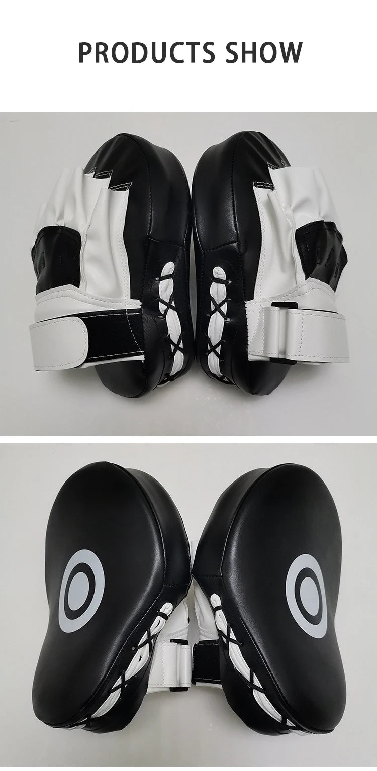 Boxing Curved Focus Boxing Training Hand Pads Punching Mitts Muay Boxing Pads Leatherette MMA Karate Training Equipment