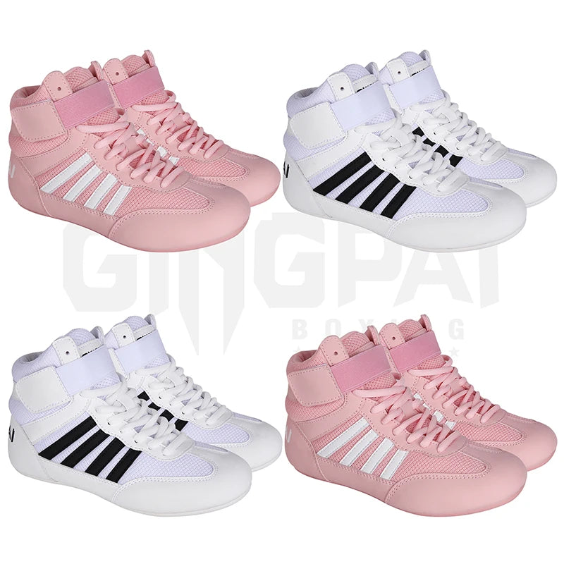 Professional Wrestling Shoes Boxing Shoes Men Women Training Shoes Tendon Bottom Artificial Leather Sports Shoes Breathable Soft