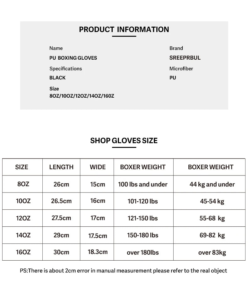 Boxing Gloves 8 10 12 14 16OZ Muay Thai Guantes De Boxeo Sanda Free Fight MMA Kick Boxing Training Gloves Mitts For Men Women