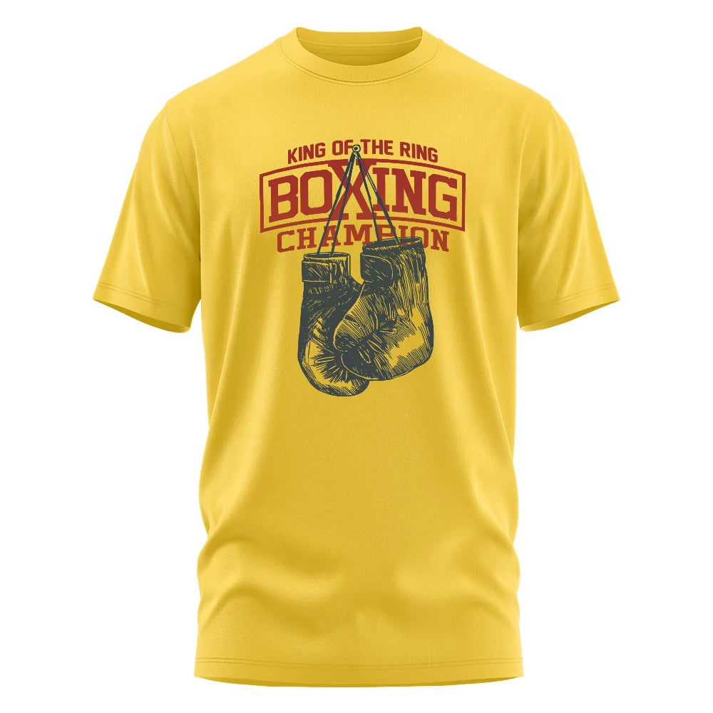 King of The Ring Boxing Champion Printed T Shirt for Men Women Vintage GYM Apparel Tops Tees