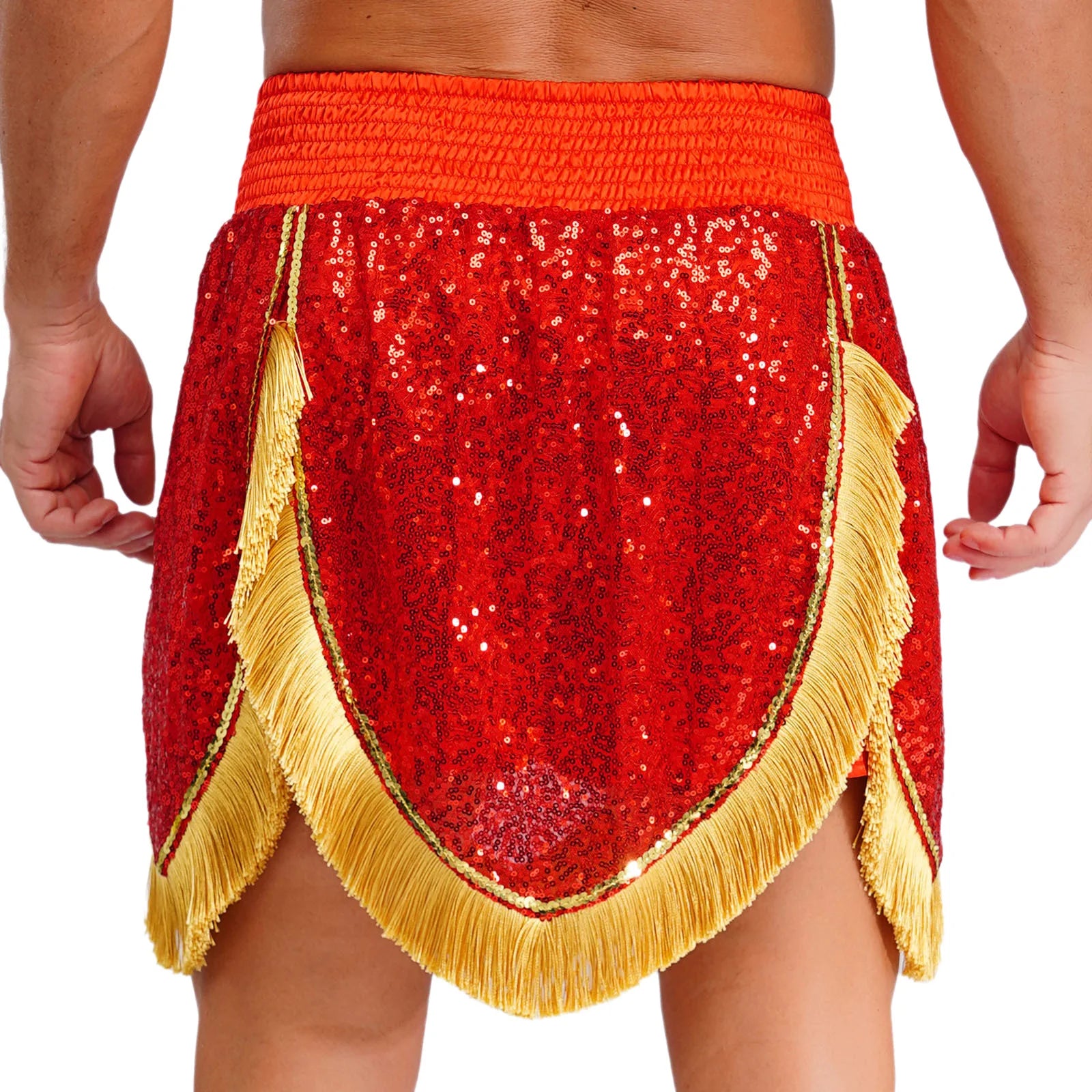 Adult Men's Boxing Competition Skirts Shorts Muay Thai Martial Arts Training Costumes Kickboxing Performance Fringe Shorts