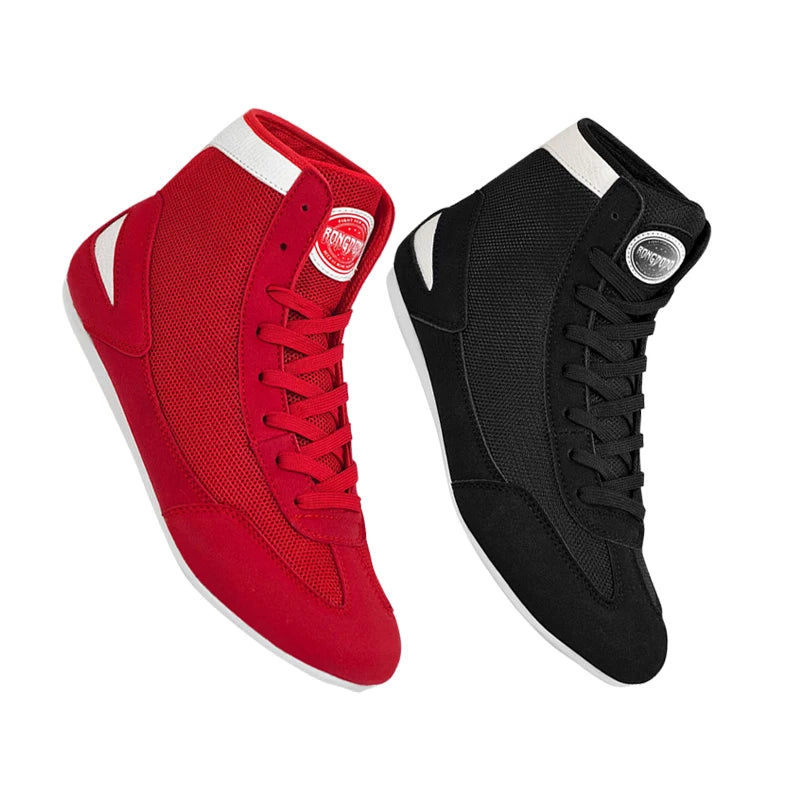 High-top Boxing Shoes Sanda Combat Training Professional Ankle Support Shoes Wrestling Fighting Non-slip Martial Arts Sneakers