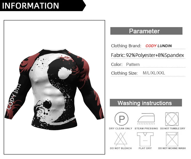 New Boxing Rashguard MMA T-shirt For Men Bjj Gi Kickboxing Jerseys Shirt Sport Long Sleeve Gym Rashgard T-shirts Fight Boxe Tees