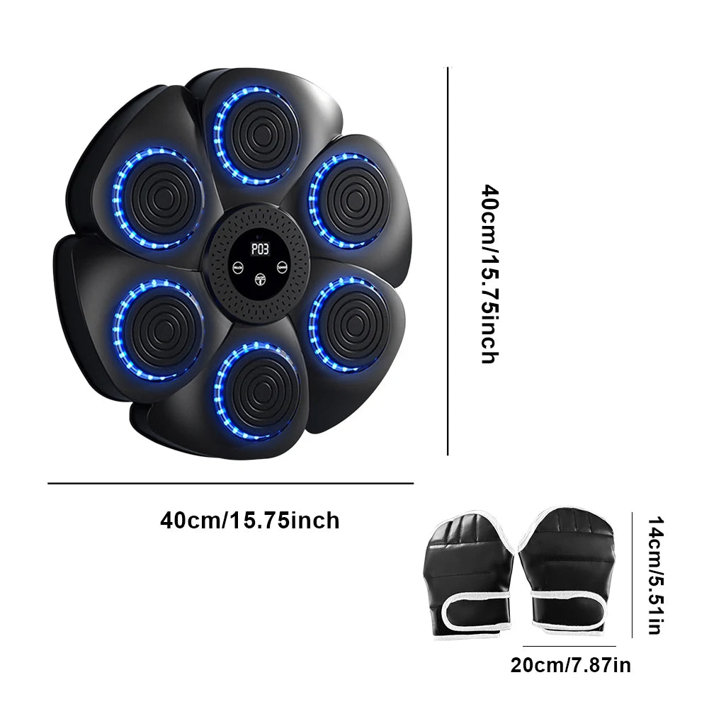 Bluetooth Music Boxing Machine RGB Light Smart Fitness Boxing Bag Muay Thai Sandbag Training Punching Equipment for Kids Adults
