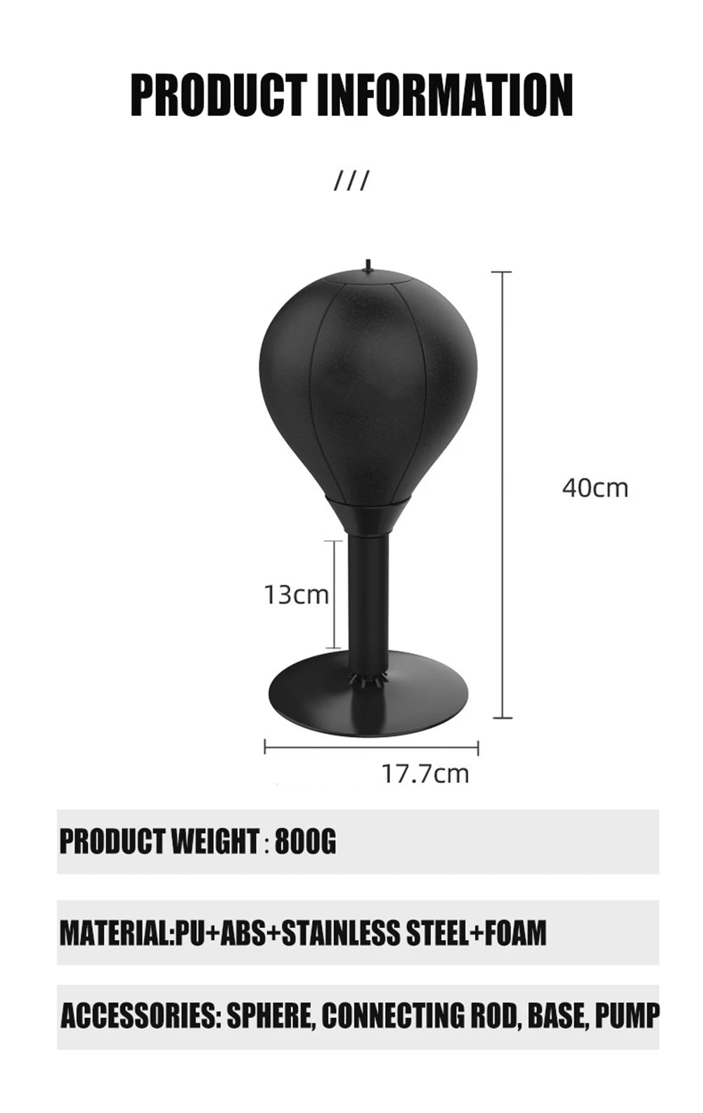 Stress Relief Boxing Bag Suction Cup Base Speed Ball Inflatable Foam Spring Fighting Speed Reflex Training Fitness Equipment