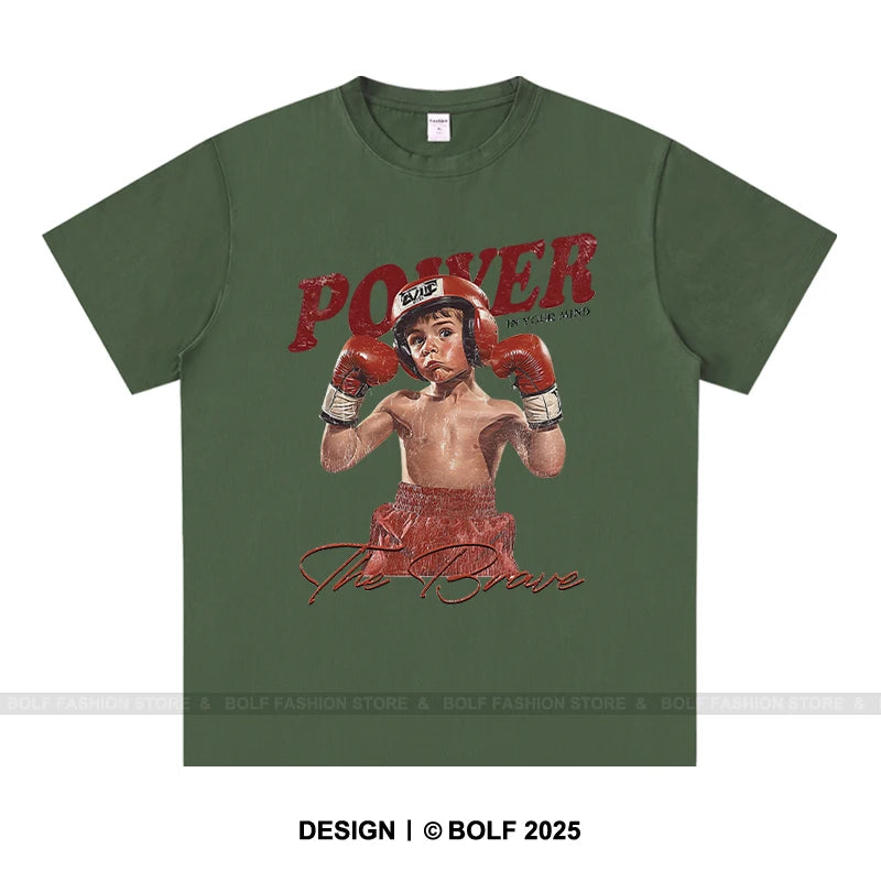 Boxing Gym Boy Printed Men Women T-Shirt  100% Cotton Oversized Graphic Tops Tees for Summer