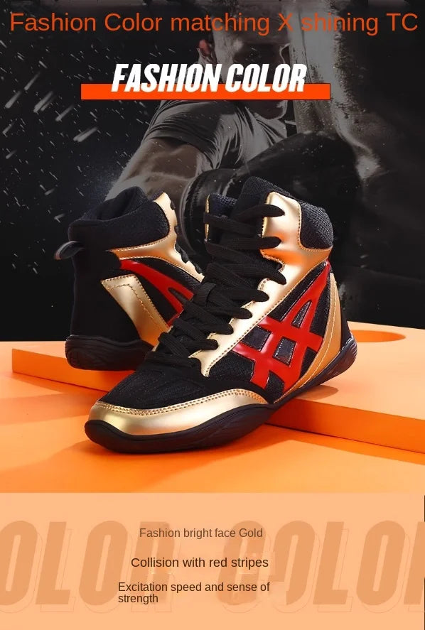 Men professional boxing wrestling fighting shoes Lightweight and Breathable best women's men's boxing Wrestling shoes boots