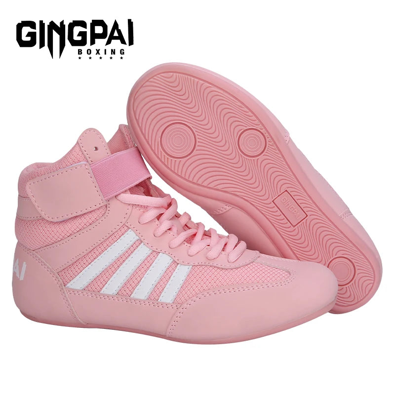 Professional Wrestling Shoes Boxing Shoes Men Women Training Shoes Tendon Bottom Artificial Leather Sports Shoes Breathable Soft