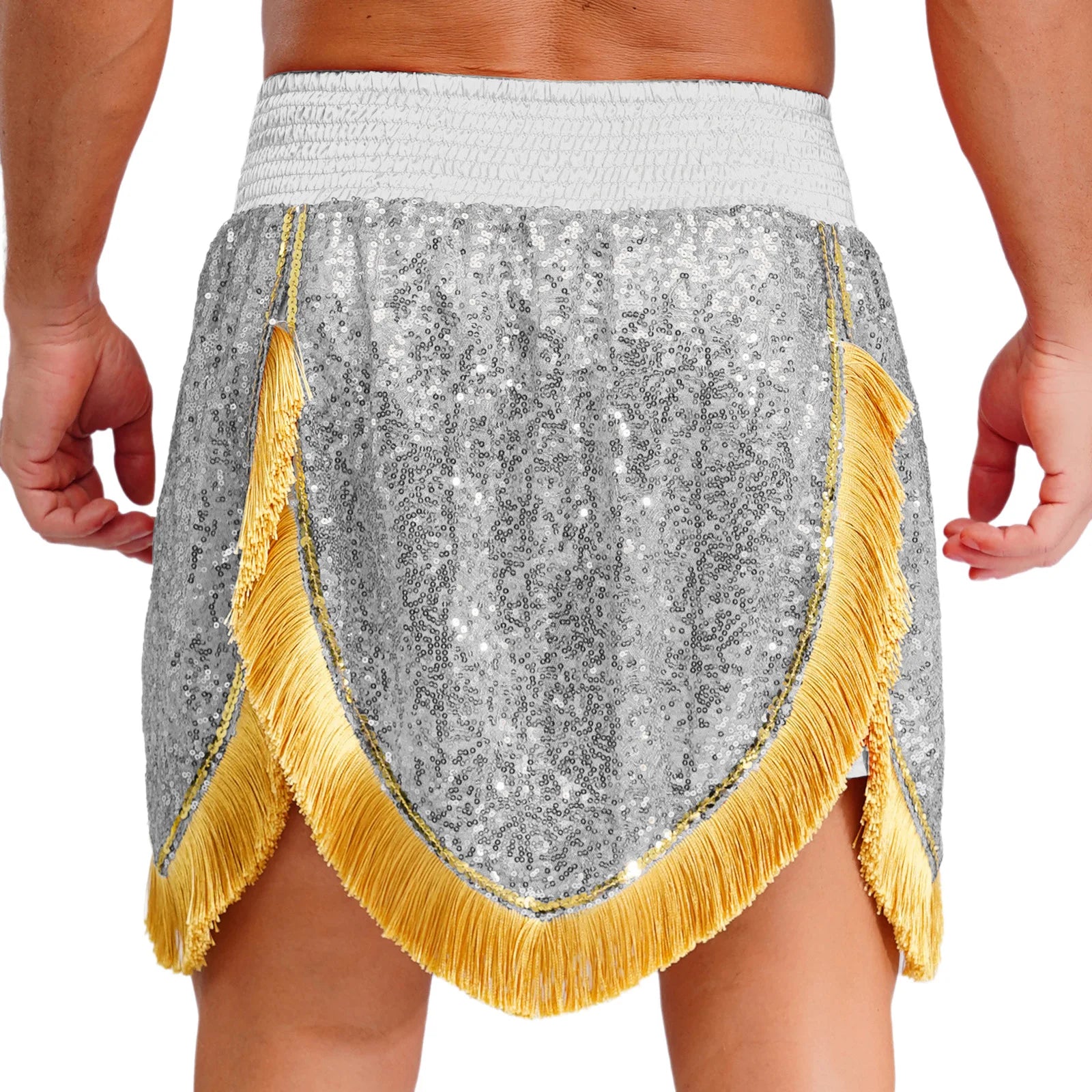 Adult Men's Boxing Competition Skirts Shorts Muay Thai Martial Arts Training Costumes Kickboxing Performance Fringe Shorts
