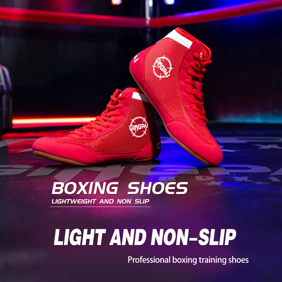 High top boxing shoes men children Sanda combat training shoes adult wrestling shoes fitness weightlifting martial arts shoes