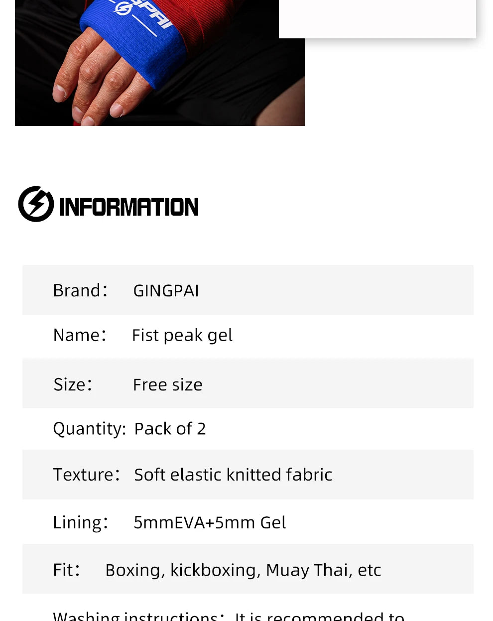 Gel Boxing Gloves Sanda MMA Training Finger Joint Protection Thickened Fist Peak Gel Hand Wraps Boxing Training Accessories