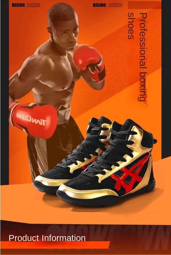 Men professional boxing wrestling fighting shoes Lightweight and Breathable best women's men's boxing Wrestling shoes boots